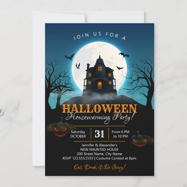Invitación a la fiesta de Halloween (Anverso)