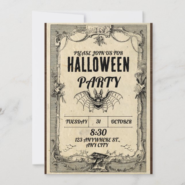 Invitación a la fiesta de Halloween 2024: ¡Únete a (Anverso)