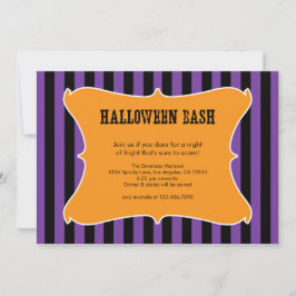 Invitación a la fiesta de Halloween a rayas