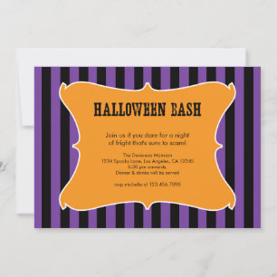 Invitación a la fiesta de Halloween a rayas