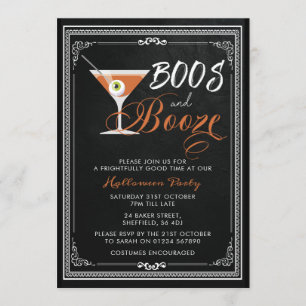 Invitación a la fiesta de Halloween - abucheos y a