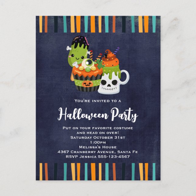 Invitación a la fiesta de Halloween, aburrida y at (Anverso)