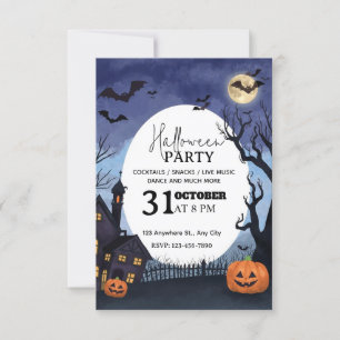 Invitación a la fiesta de Halloween al estilo de l