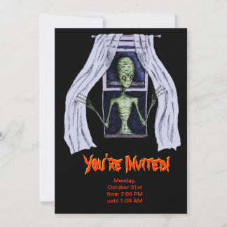 Invitación a la fiesta de Halloween - Alien de la