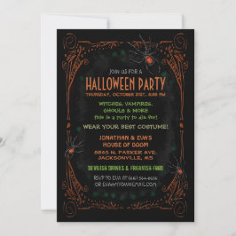 Invitación a la fiesta de Halloween - Arañas Naran