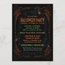 Invitación a la fiesta de Halloween - Arañas Naran