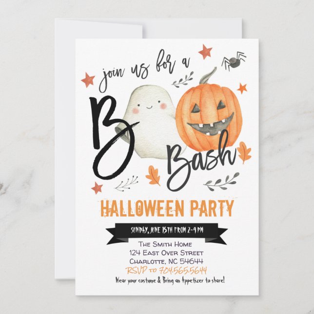 Invitación a la fiesta de Halloween, Boo Bash (Anverso)