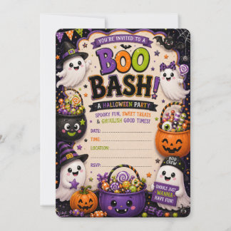 Invitación a la Fiesta de Halloween Boo Bash 