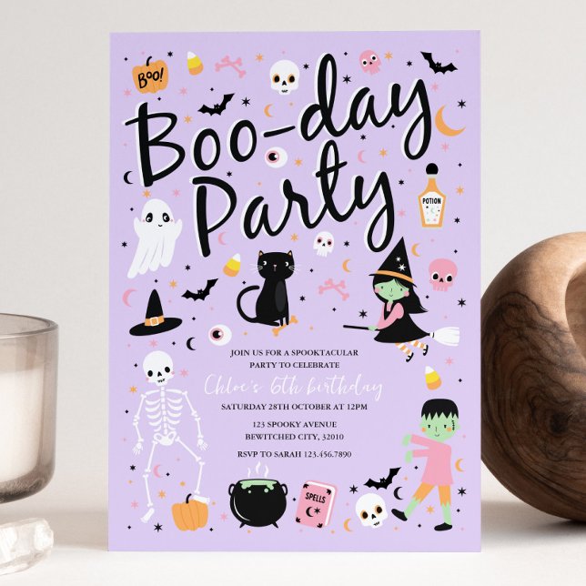 Invitación a la fiesta de Halloween BOO-DAY (Subido por el creador)