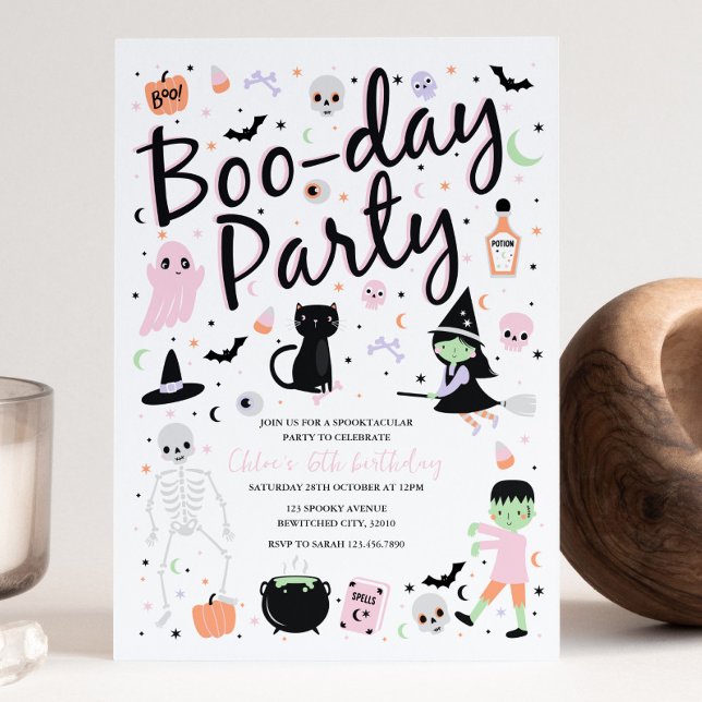 Invitación a la fiesta de Halloween BOO-DAY (Subido por el creador)