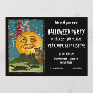 Invitación a la fiesta de Halloween Bruja Vintage