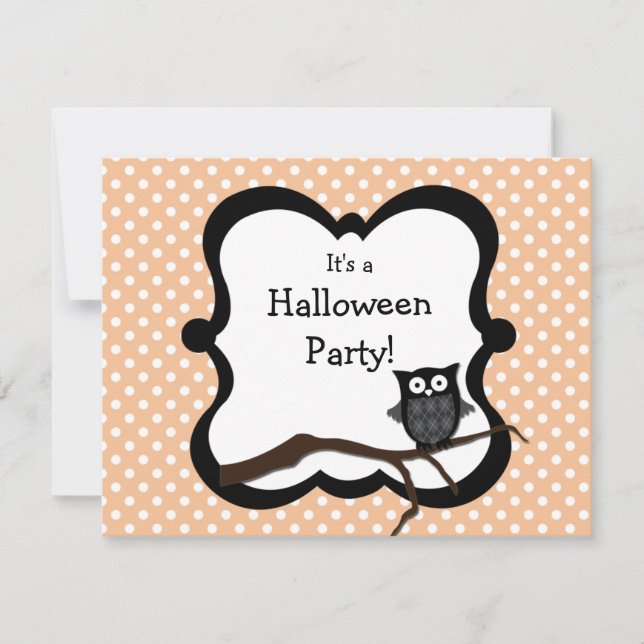 Invitación a la fiesta de Halloween - Búho (Anverso)