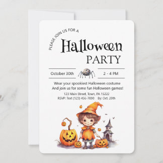 Invitación a la fiesta de Halloween - Calabazas fe