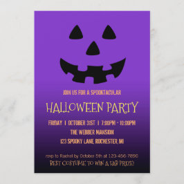 Invitación a la fiesta de Halloween cara de jack o