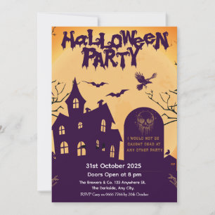 Invitación a la fiesta de Halloween - Casa embruja