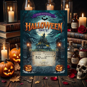 Invitación a la fiesta de Halloween Castillo Embru