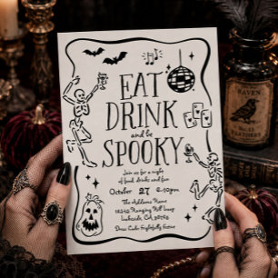 Invitación a la fiesta de Halloween 'Come, bebe y
