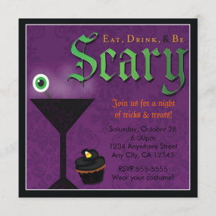 Invitación a la fiesta de Halloween Come Bebe y Sé