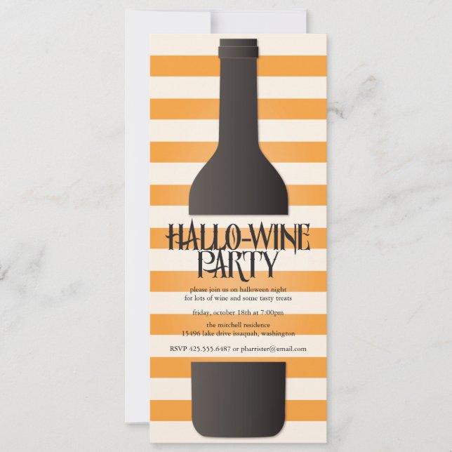 Invitación a la fiesta de Halloween con botella de (Anverso)