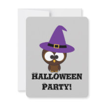 Invitación a la fiesta de Halloween con bruja de b