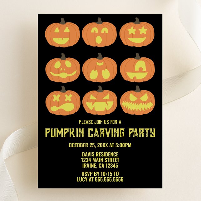 Invitación a la fiesta de Halloween con calabaza (Subido por el creador)