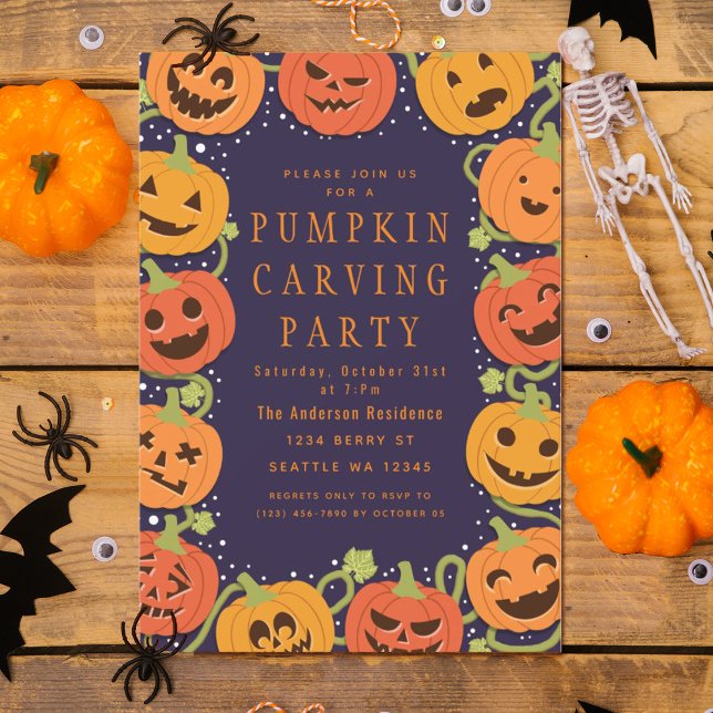 Invitación a la fiesta de Halloween con calabaza s (Subido por el creador)