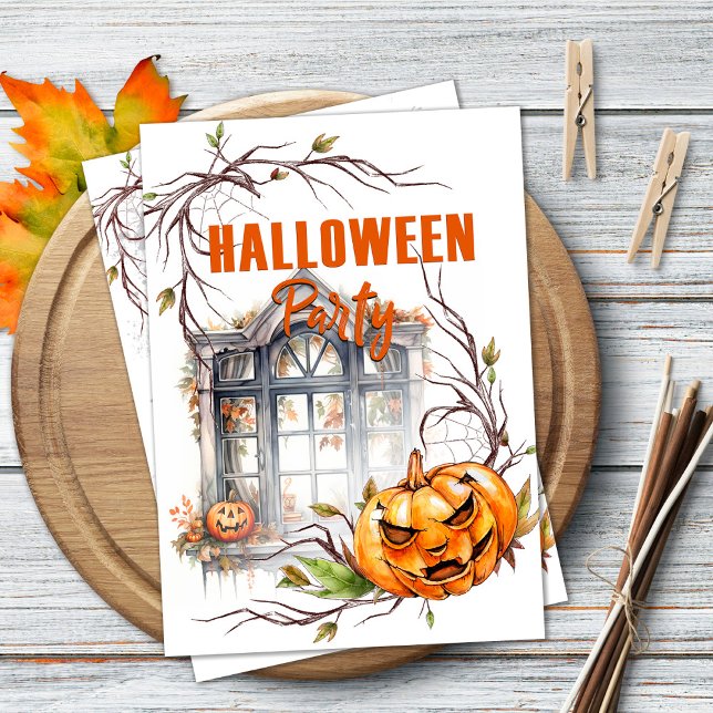 Invitación a la fiesta de Halloween con calabaza t (Subido por el creador)