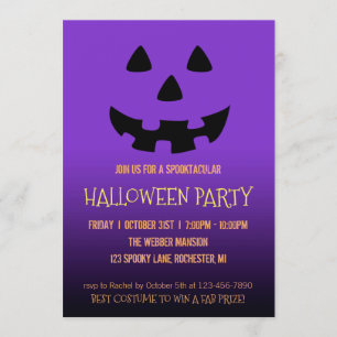 Invitación a la fiesta de Halloween con cara de li