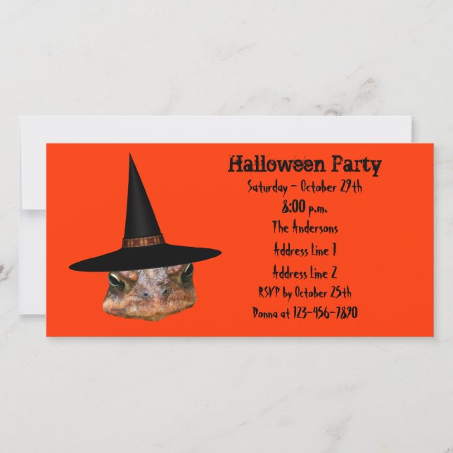 Invitación a la fiesta de Halloween con cara de to (Anverso)