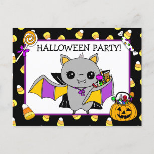Invitación a la fiesta de Halloween con caramelo d