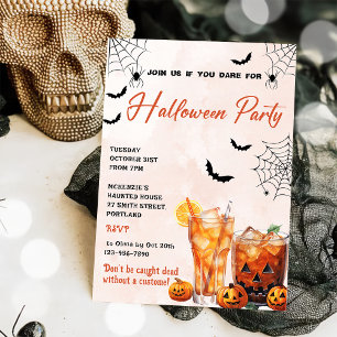 Invitación a la fiesta de Halloween con cócteles