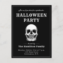 Invitación a la fiesta de Halloween con cráneo vin