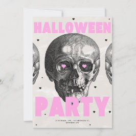 Invitación a la fiesta de Halloween con cráneos gó