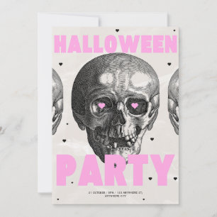 Invitación a la fiesta de Halloween con cráneos gó