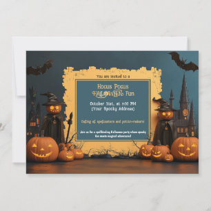 Invitación a la fiesta de Halloween con cuerdas en