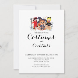 Invitación a la fiesta de Halloween con disfraces 