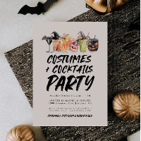 Invitación a la fiesta de Halloween con disfraces