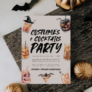 Invitación a la fiesta de Halloween con disfraces