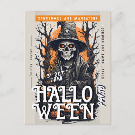 Invitación a la fiesta de Halloween con el cráneo 