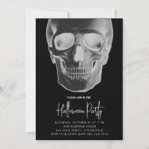 Invitación a la fiesta de Halloween con el cráneo