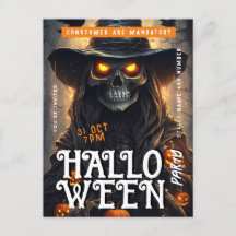 Invitación a la fiesta de Halloween con el cráneo