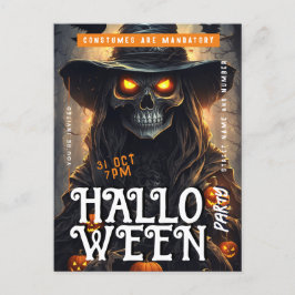 Invitación a la fiesta de Halloween con el cráneo 