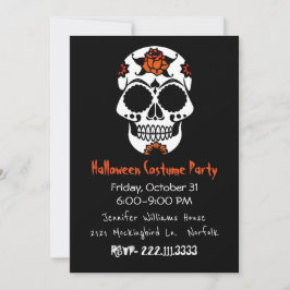 Invitación a la fiesta de Halloween con el cráneo 