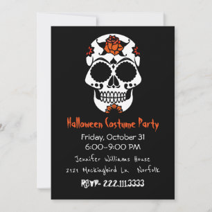 Invitación a la fiesta de Halloween con el cráneo 