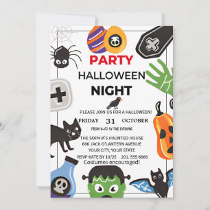Invitación a la fiesta de Halloween con espeleón