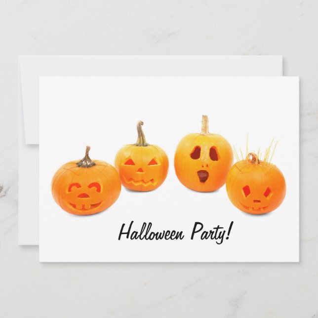 Invitación a la fiesta de Halloween con fotografía (Anverso)