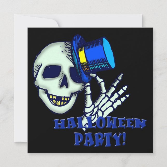 Invitación a la fiesta de Halloween con Gorra vest (Anverso)