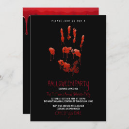 Invitación a la fiesta de Halloween con huellas de
