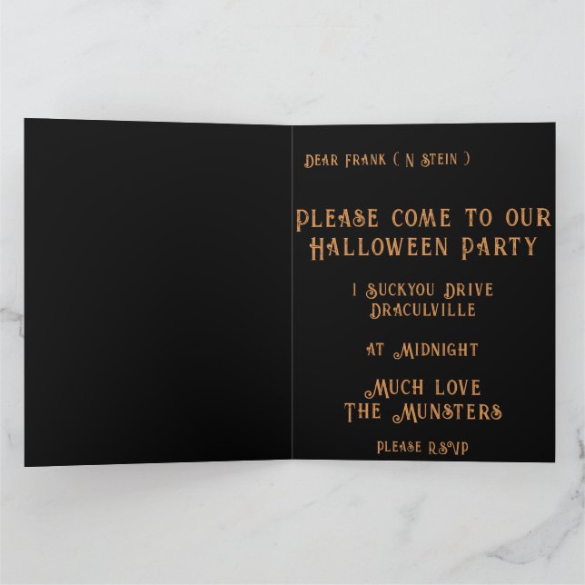 Invitación a la fiesta de Halloween con ilustració (Interior)