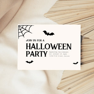 Invitación a la fiesta de Halloween con murciélago